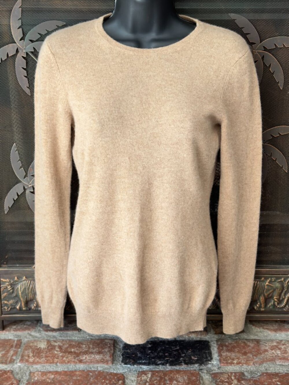 Charter Club Luxury 100% Cashmere Crewneck Sweater Tan XS Quiet Luxury